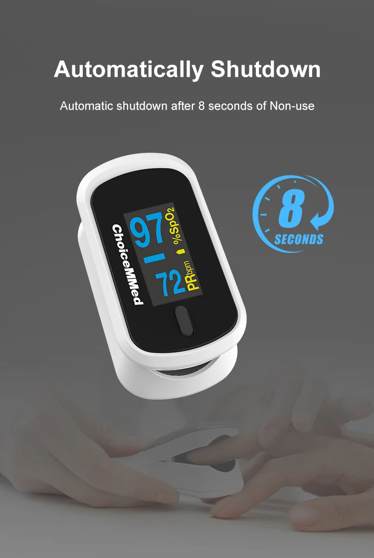 ChoiceMMed Medical Finger Pulse Oximeter Blood Oxygen Saturation Meter Heart Rate Monitor Child Pulse Oxiometer OLED Oximetro