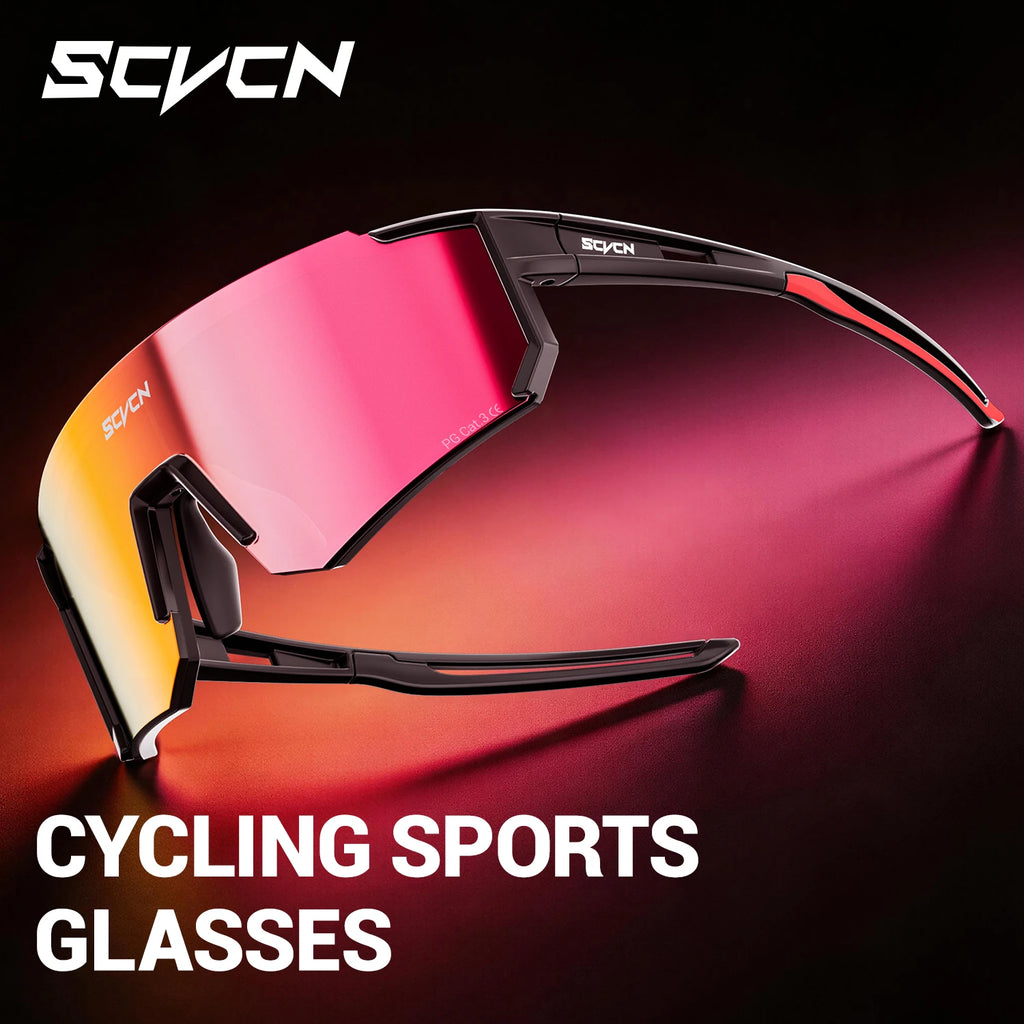 SCVCN Hot Outdoor Sport Cycling Sunglasses MTB Bike Cycling Hiking Eyewear Running Men Women Pickleball UV400 Windproof Goggle