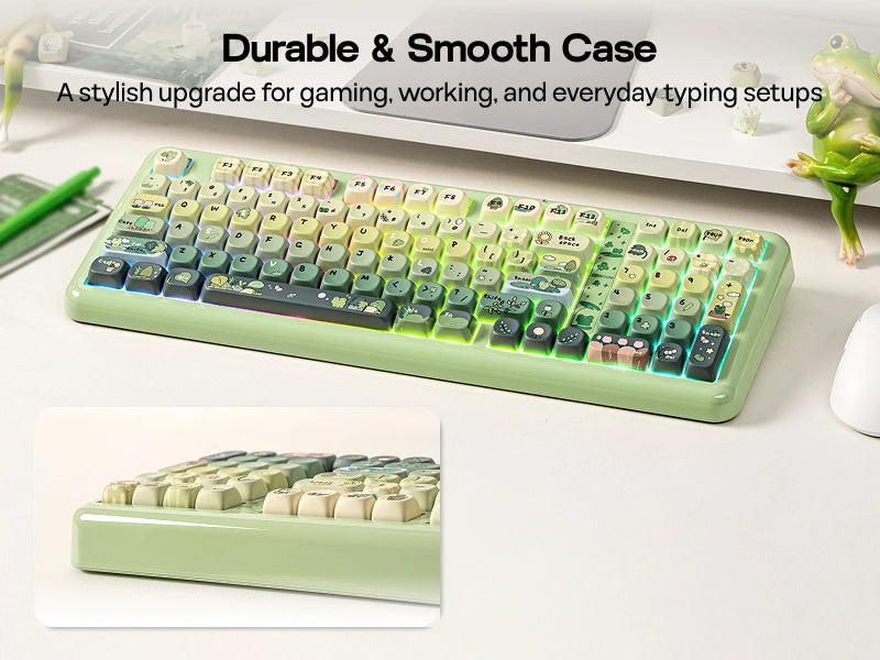 KiiBOOM Phantom98 Lite 96% ANSI US Layout VIA Programmable Gasket Wired/BT/2.4GHz Wireless Mechanical Gaming Keyboard 8000mAh