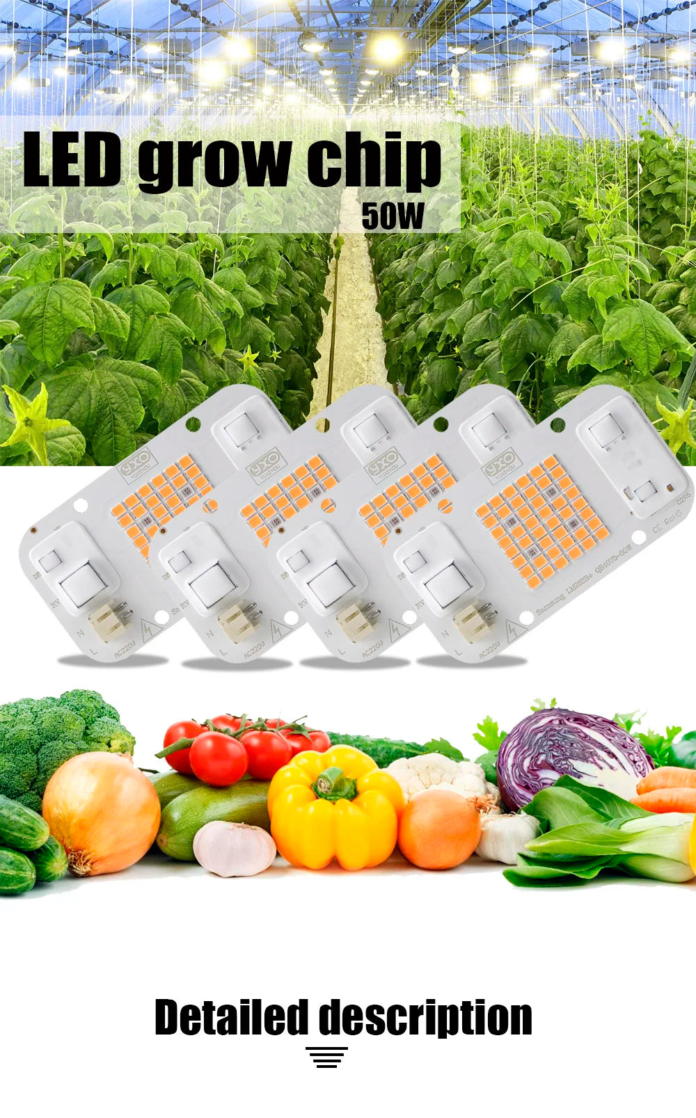 Quantum LED Grow Light Chip LM283B+ 100W 50W DOB COB Full Spectrum Welding Free 220V 110V LED Chip For Indoor Plants
