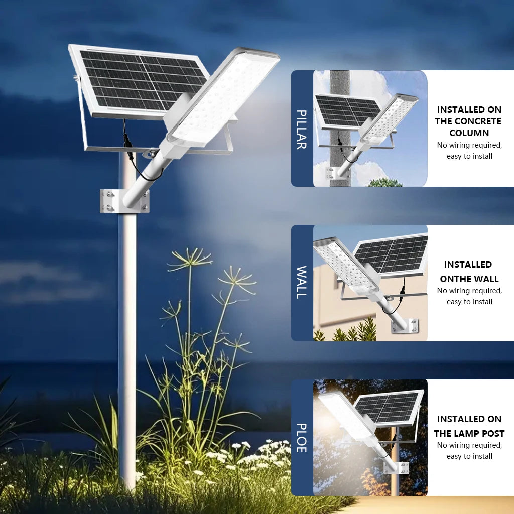 A set of 4000mAh/6000mAh outdoor solar street lamps, commercial area lighting, wall lamps, with motion sensor and remote control
