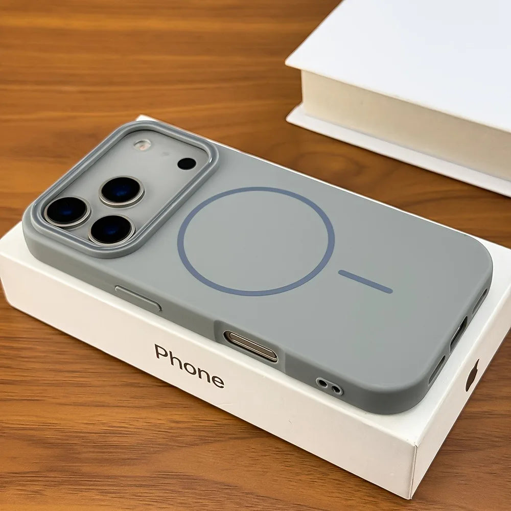 Magnetic Phone Case for iPhone 17 Pro Max - Slim Shock-Absorbing Cover Grey Tidesmit