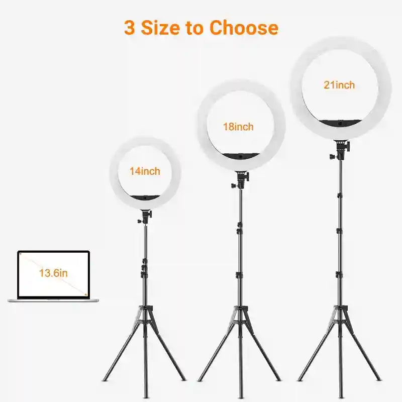 18 Inch LED Ring Light with Tripod - Professional Content Creation Kit Tidesmit