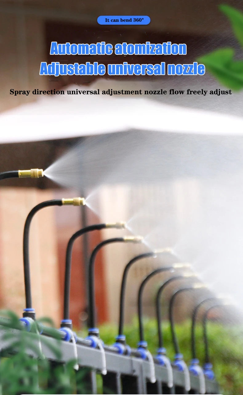 DIY 5-30M Free Bending Universal Spray Kit for Backyard Cooling Humidification Sprayer Garden Flowers Plant Watering Irrigation