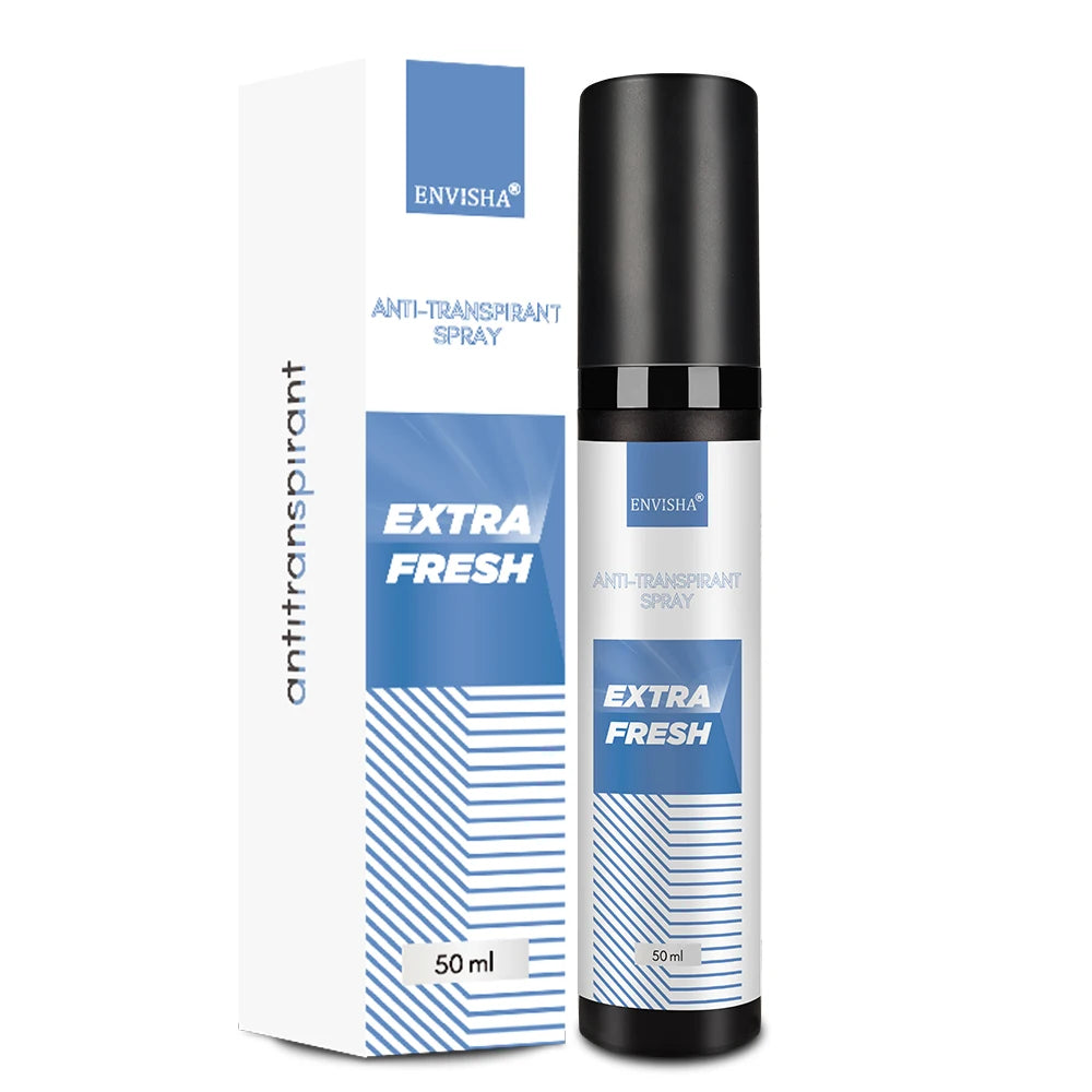 Tidesmit ENVISHA antiperspirant spray for underarm odor removal and lasting freshness for dry, clean skin.