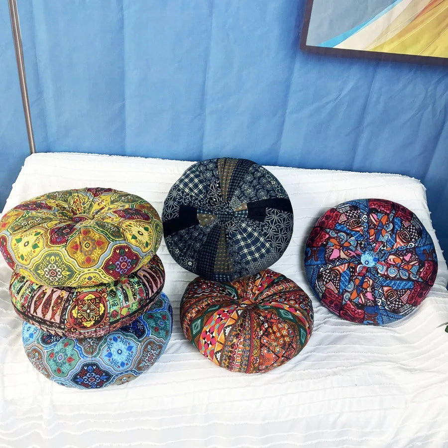 Floor Pillow Round Large Pillow Seating Meditation Pillow Inserts Bohemian Cushion Mandala Circle Cushion for Indoor Outdoor