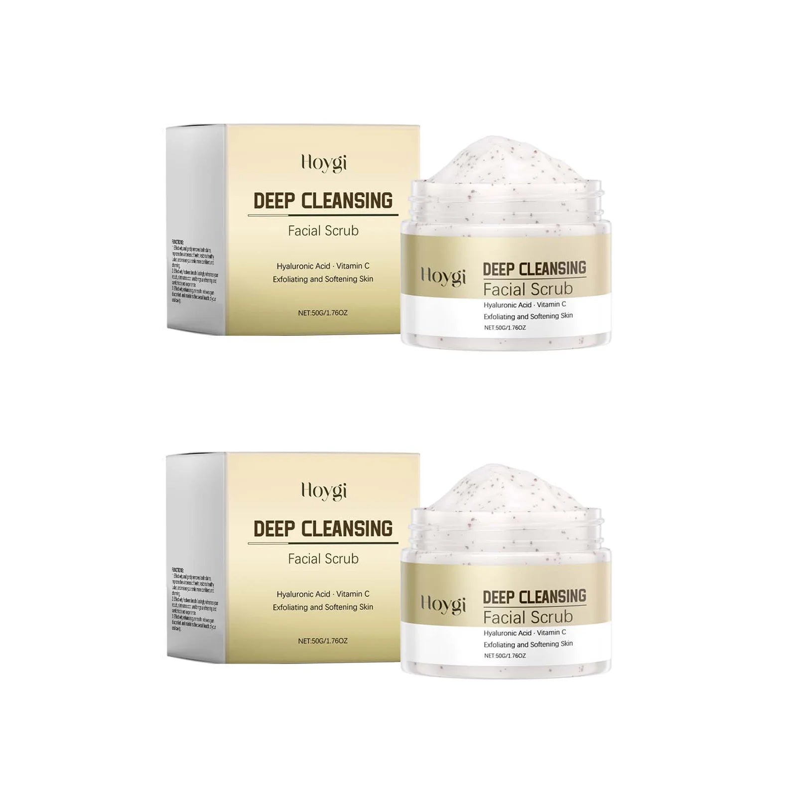Deep Cleansing Facial Scrub – Pore Refining Exfoliator by Tidesmit Scrubs Treatments 2 x 50g Boxed Tidesmit