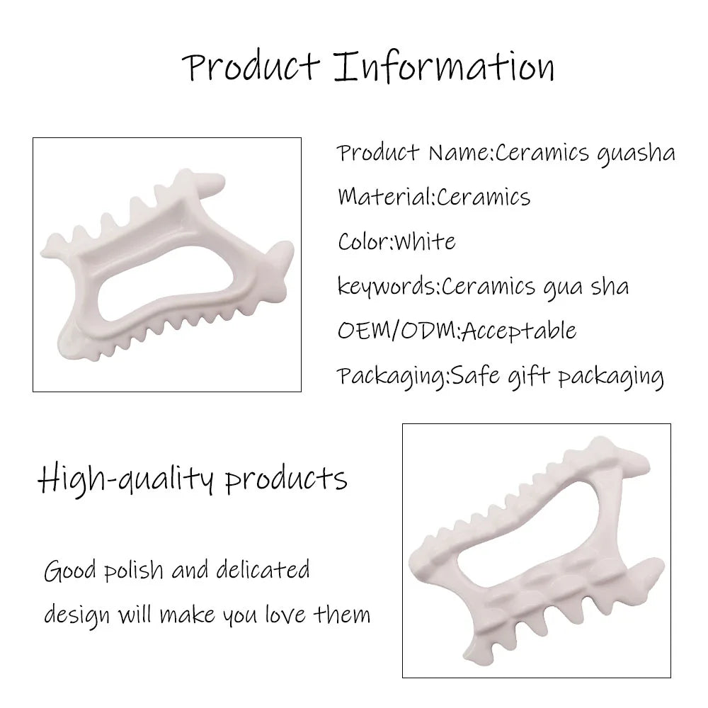Gua Sha Ceramic Facial Massage Tool for Muscle Relief and Skin Health Back Massage Instrument Tidesmit