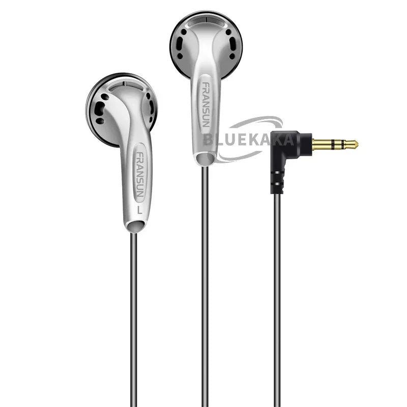 Wired Gaming Earbuds With 9D HiFi Bass Microphone | Tidesmit Silver No Mic Tidesmit