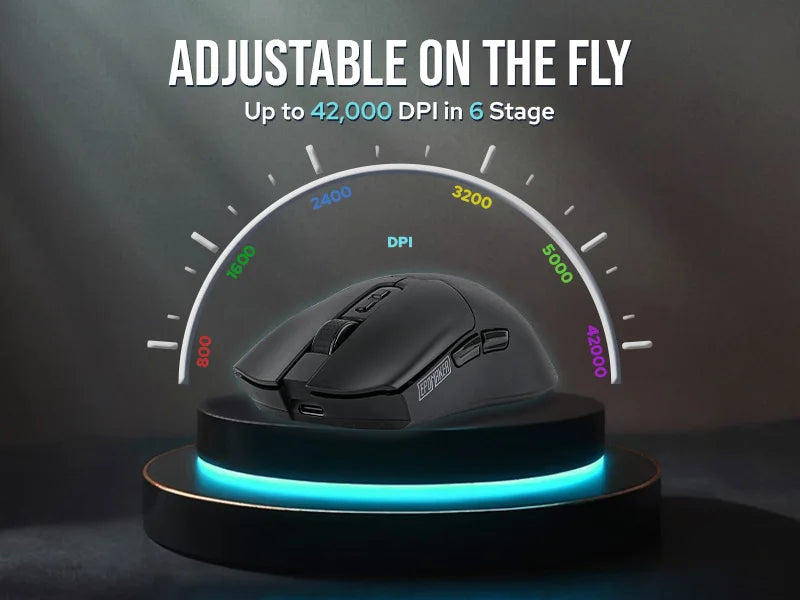 EPOMAKER Click Tri-mode Wireless Lightweight Gaming Mouse 8K Polling Rate with PAW3950 Sensor & 800 to 42000 DPI