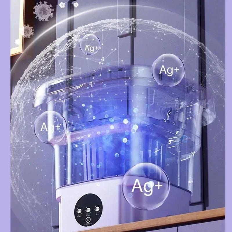 Folding Mini Washing Machine 8L 100V-240V Portable Laundry Washer