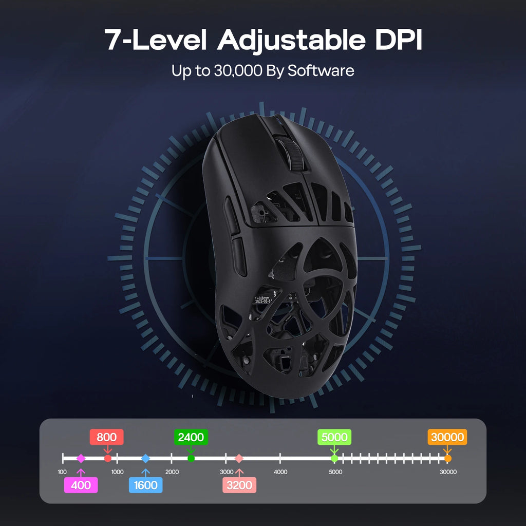 EPOMAKER Carbon X Gaming Mouse Wired/2.4G/BT Wireless Ultra-Lightweight Carbon Fiber Shell Mouse with PAW3950 Sensor 300mAh