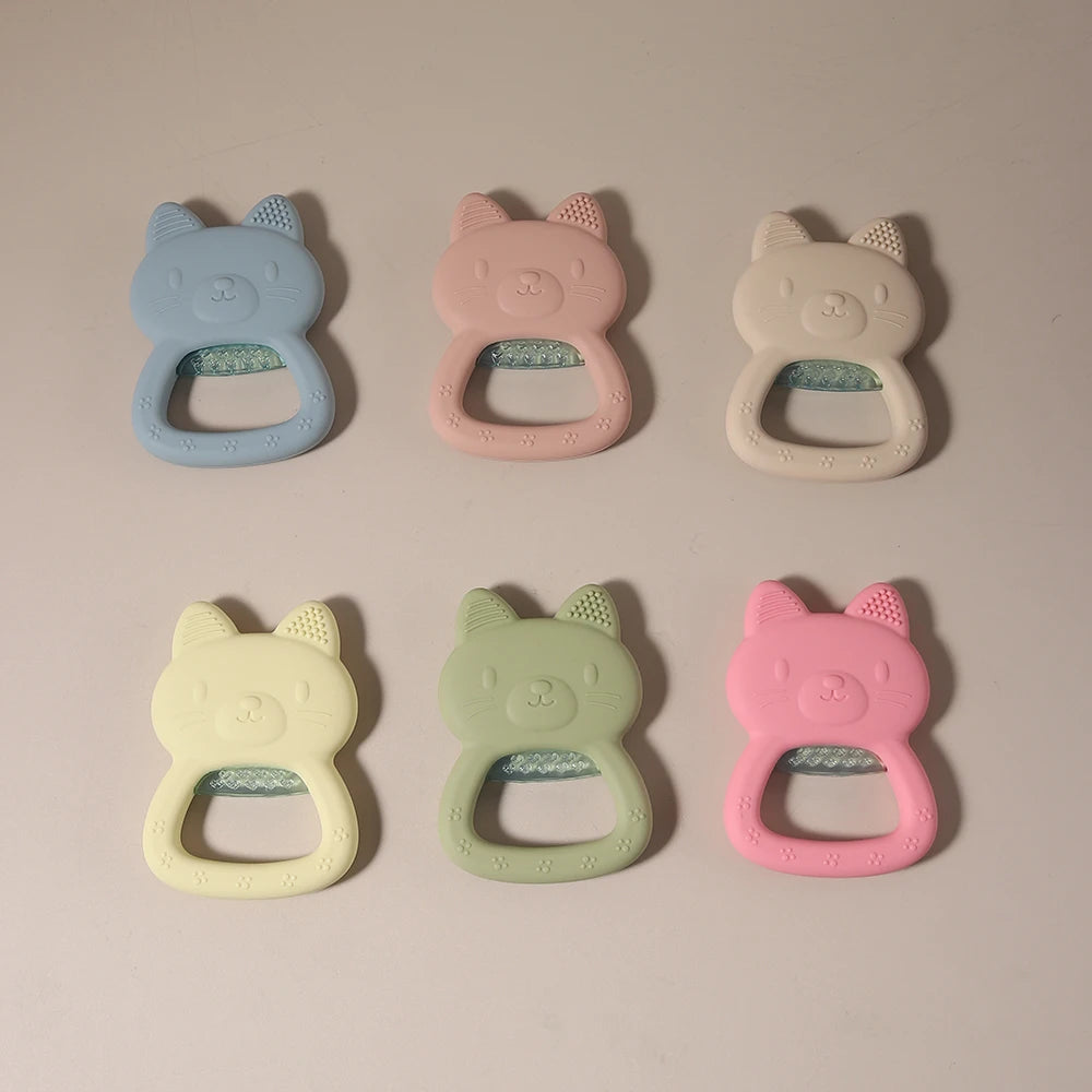Cartoon Baby Silicone Bear Teether Food Grade Safe Teether Cute Ease Teeth Pain Toy Teething Gift Oral Care