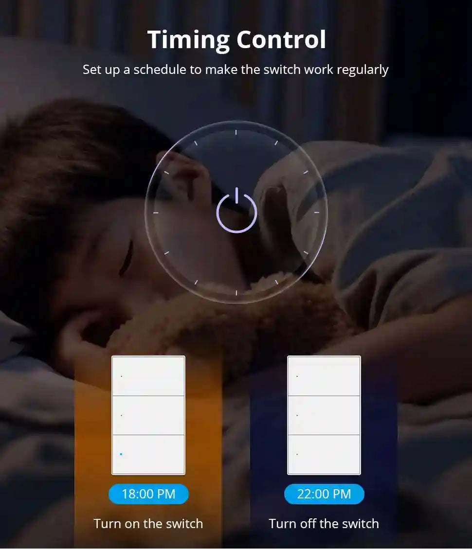 Matter Smart Wall Light Switch WiFi | 1-6 Gang Multi-Room Control Tidesmit