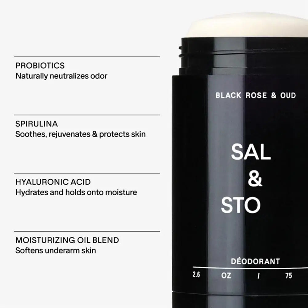 Tidesmit SALT&STONE Black Rose Oud Neroli Basil natural plant deodorant stick for long-lasting odor elimination