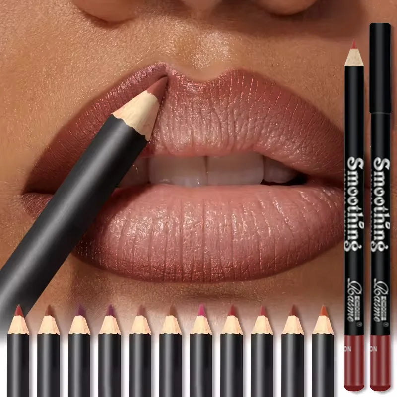 Long-lasting waterproof matte lip liner pencil set in 6 versatile shades for a smooth, non-transfer matte lip finish.