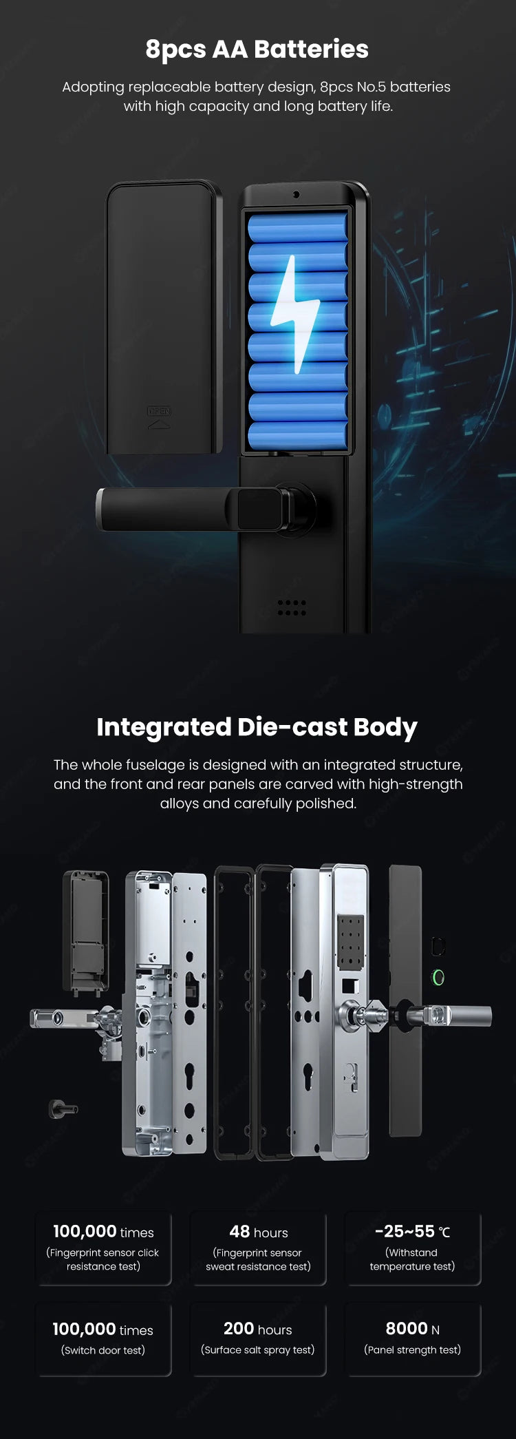 3D Face Recognition Digital Door Camera Fingerprint cerradura inteligente Electronic Smart Door Lock For Home