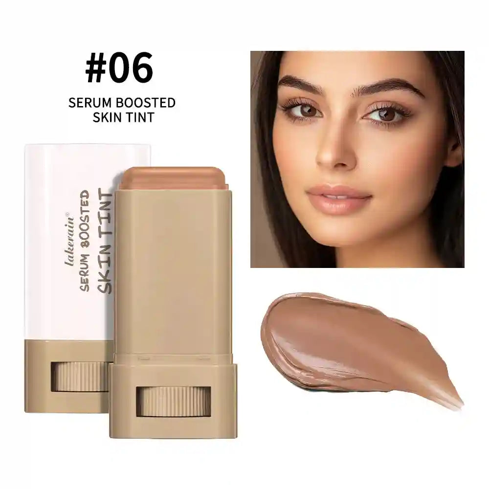 Tidesmit foundation stick serum balm texture close-up for moisturizing coverage and even skin tone