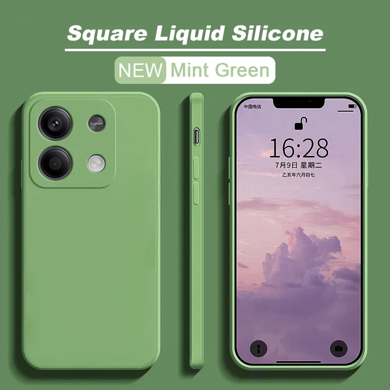 Redmi Note 13 Liquid Silicone Case - Slim Shock-Absorbing Cover Matcha green Tidesmit
