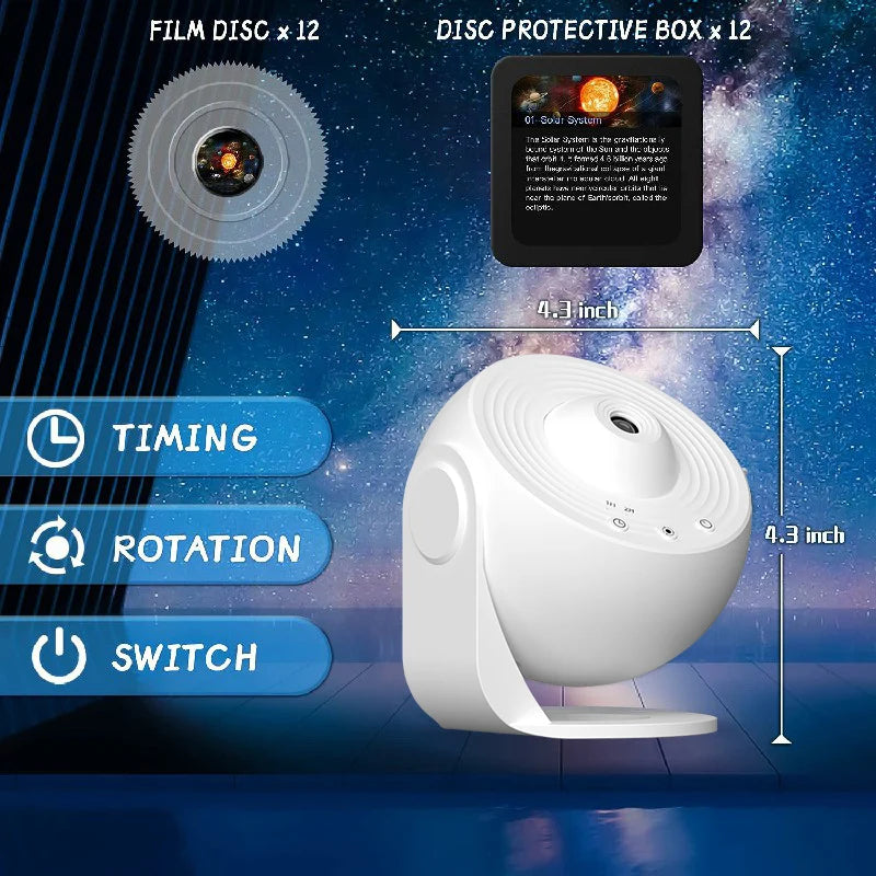 Galaxy Projector Night Light 360 Rotating LED Starry Lamp White Tidesmit