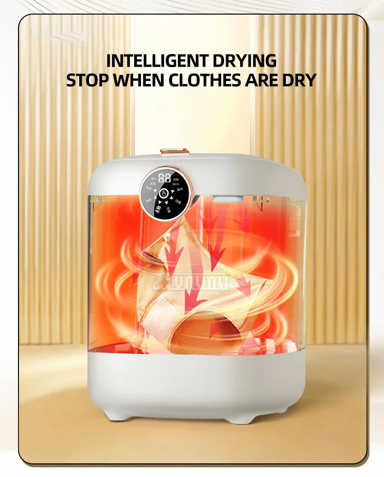 Tidesmit portable small washing and drying machine for underwear and socks with compact integrated design, side view
