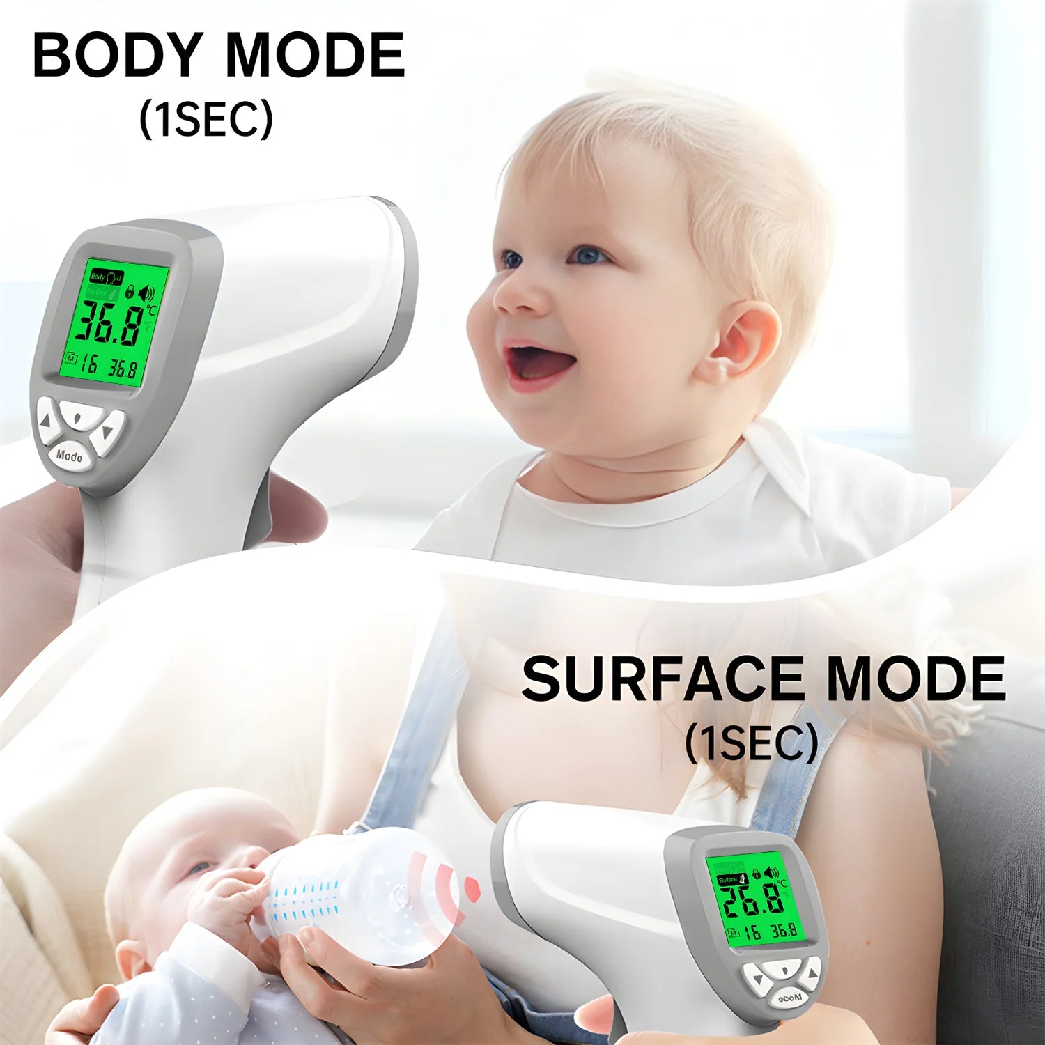amzwn Baby Digital Infrared Forehead Thermometer Fever Contactless Clinical Electronic Medical Temperature Meter Adult
