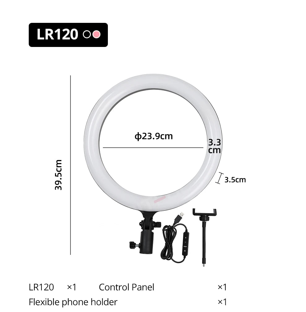 LED Ring Light with Adjustable Color Temperature for Video and Makeup Tidesmit
