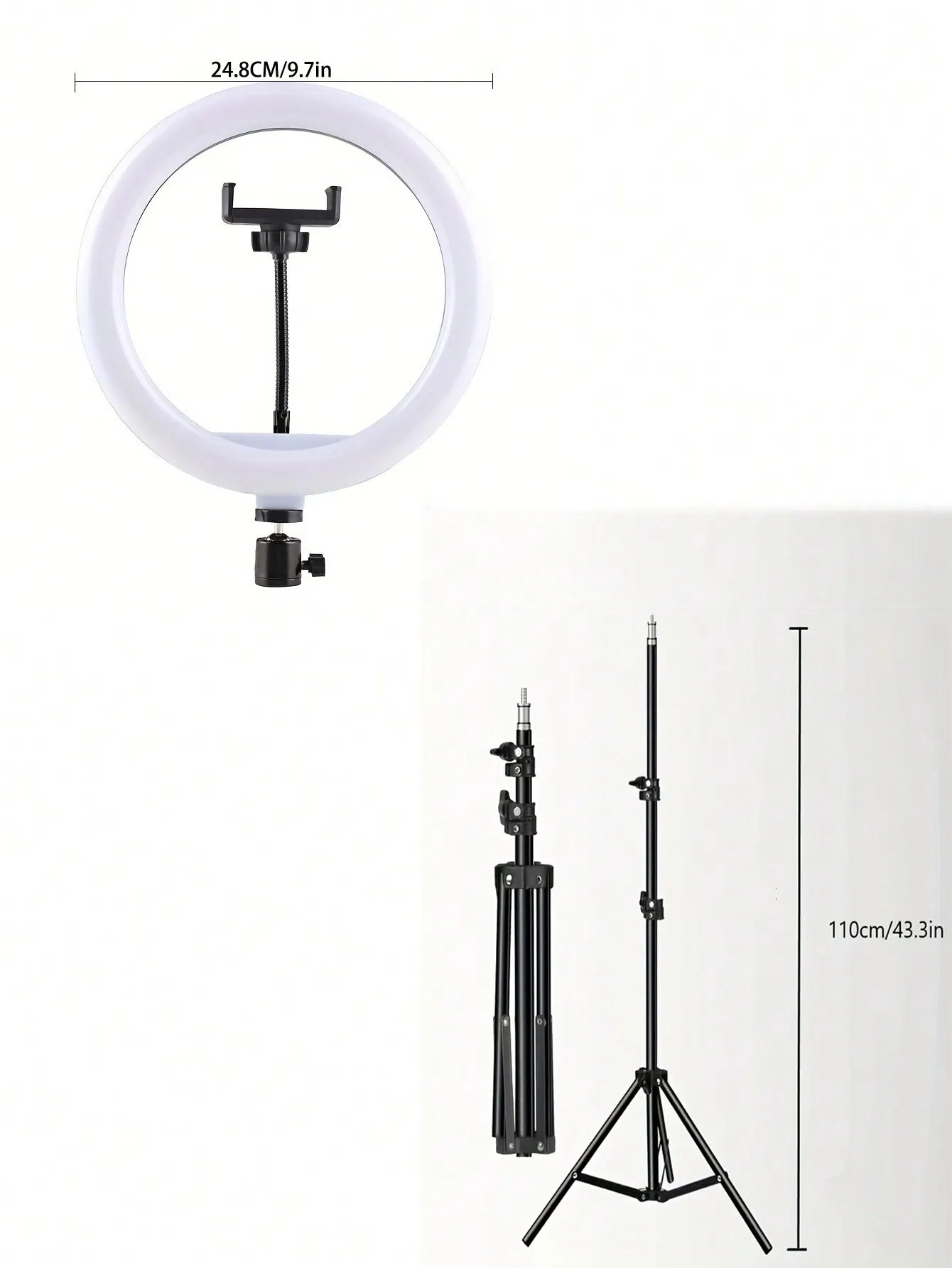 10-Inch LED Ring Light with Tripod Stand - Adjustable Color Temp Tidesmit