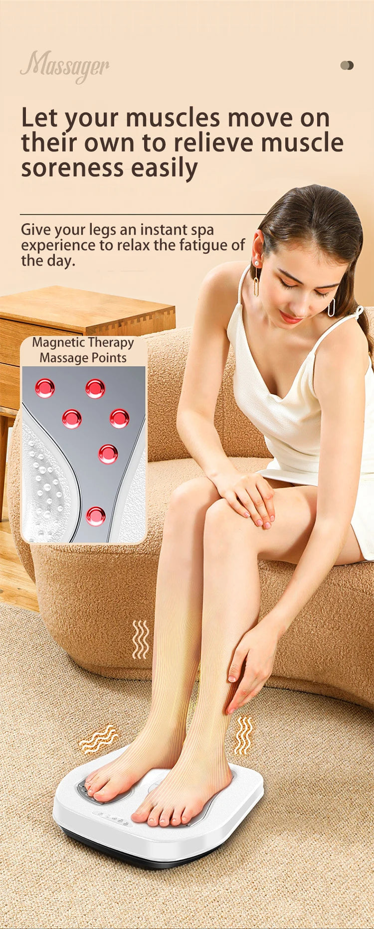 Vibration Foot Massager with Heat and Remote | Tidesmit Wellness Tool Relaxation Treatment Tidesmit