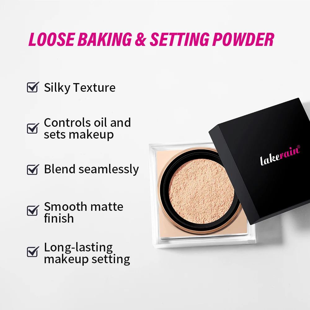 Tidesmit loose baking and setting powder texture close-up for long lasting oil control and natural matte face makeup
