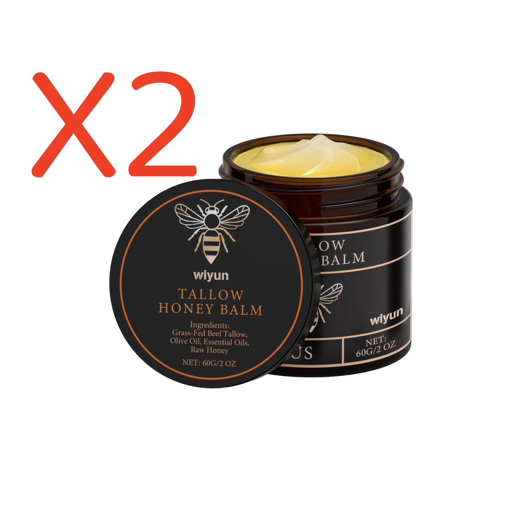 Beef Tallow Honey Moisturizer Grass Fed Whipped Tallow Face Cream Body Lotion Non Greasy Nourishing Fast Absorption Skin Care
