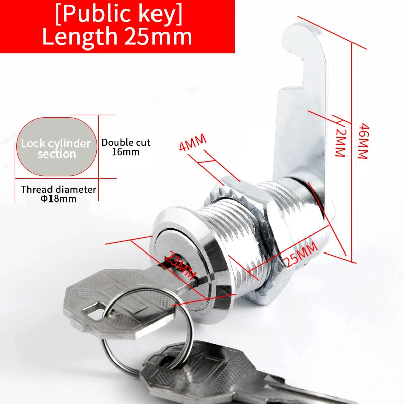 Tidesmit security locker cam lock with 2 keys for smart cabinets, durable metal cylinder design, 40 of 48.