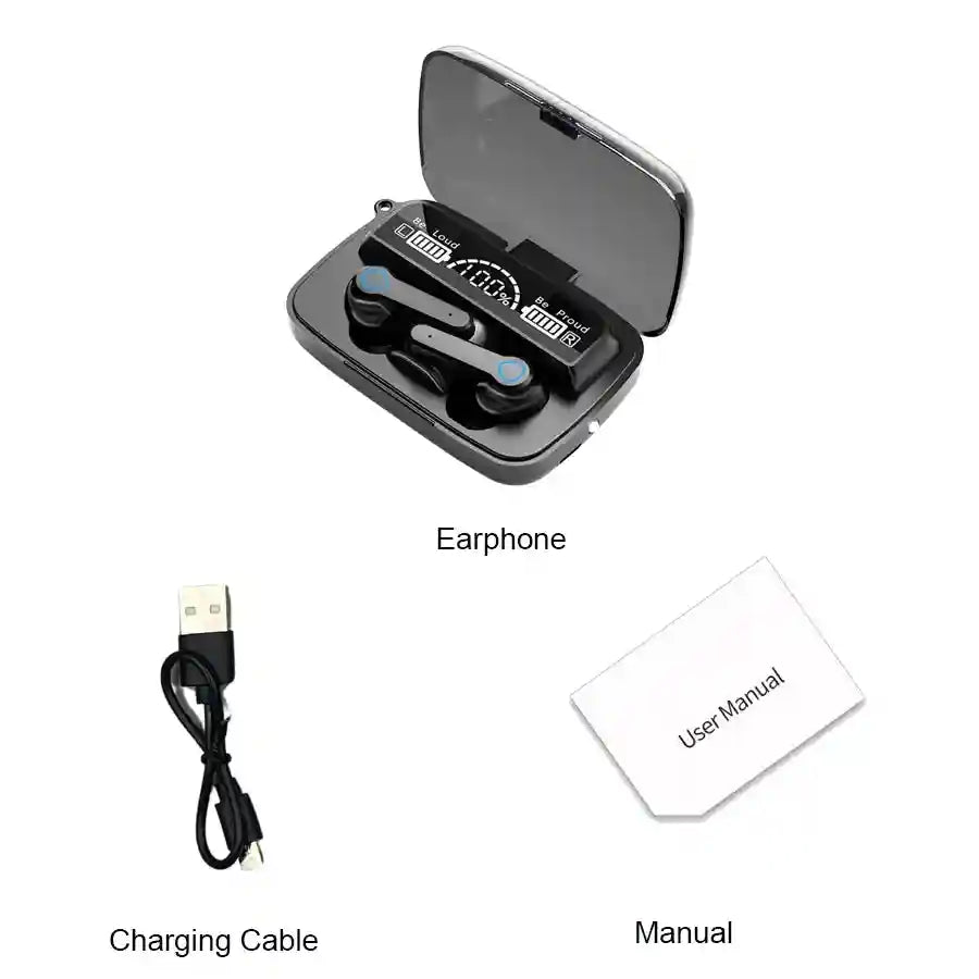 Wireless Bluetooth Gaming Earbuds with Active Noise Cancellation - Black A Tidesmit