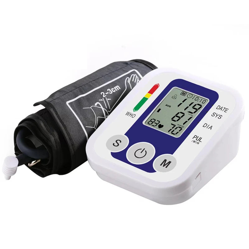 Tensiometer Heart Rate Pulse Meter BP Monitor Healthy Digital Arm Blood Pressure Meter Cuff Medical Automatic Pressure Tonometer