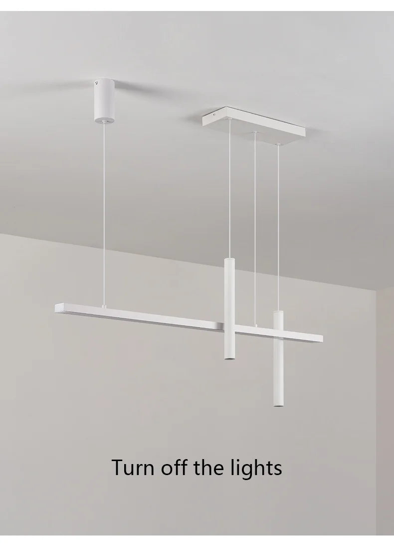 Linear LED Chandelier for Dining Room - Modern Dimmable Pendant Light Tidesmit