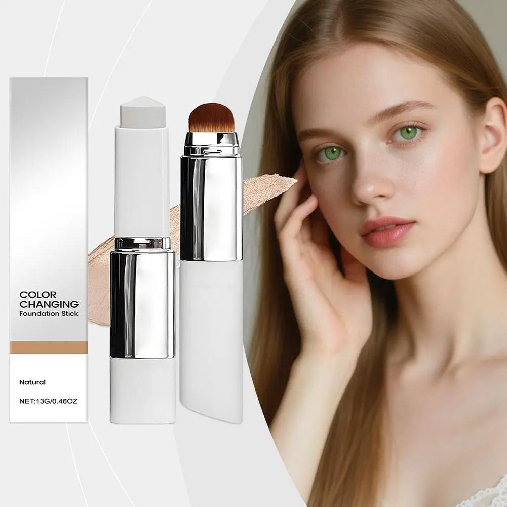 Tidesmit 2-in-1 color-changing foundation stick and brightening concealer texture close-up for all skin types