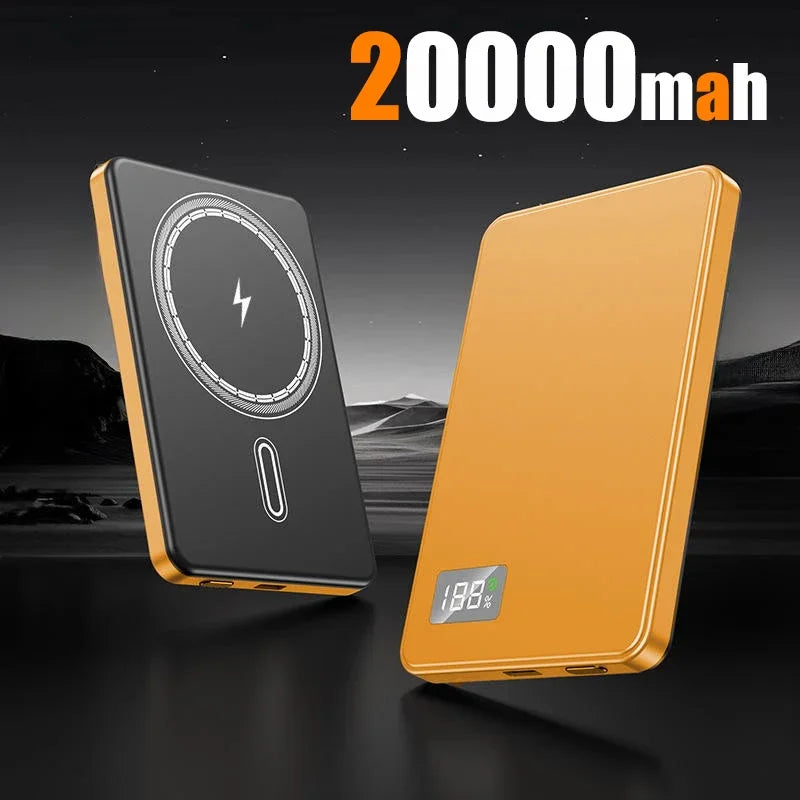 Magnetic Portable Charger 50000mAh - 22.5W Fast Charging Power Bank Orange-20000mAh Tidesmit