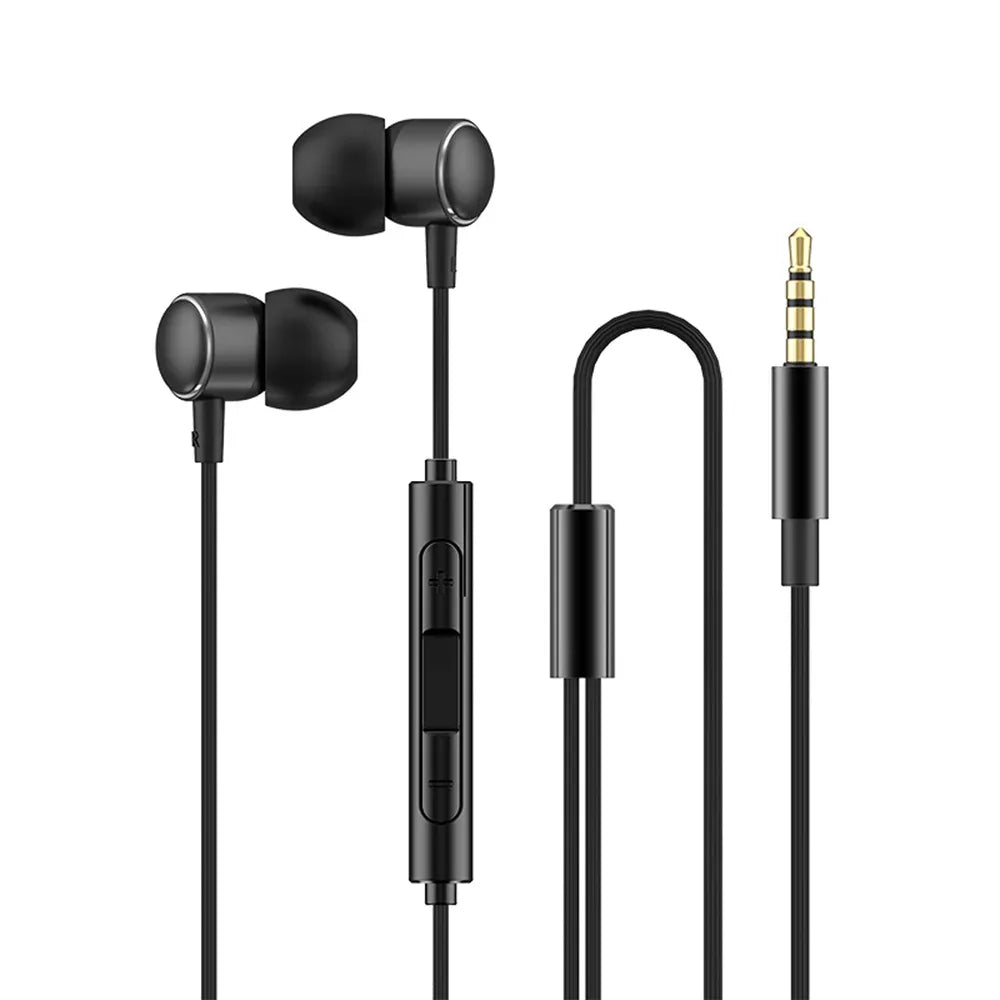 USB-C HiFi Wired Earbuds with Mic - Tidesmit Universal Audio 3.5mm Black Tidesmit