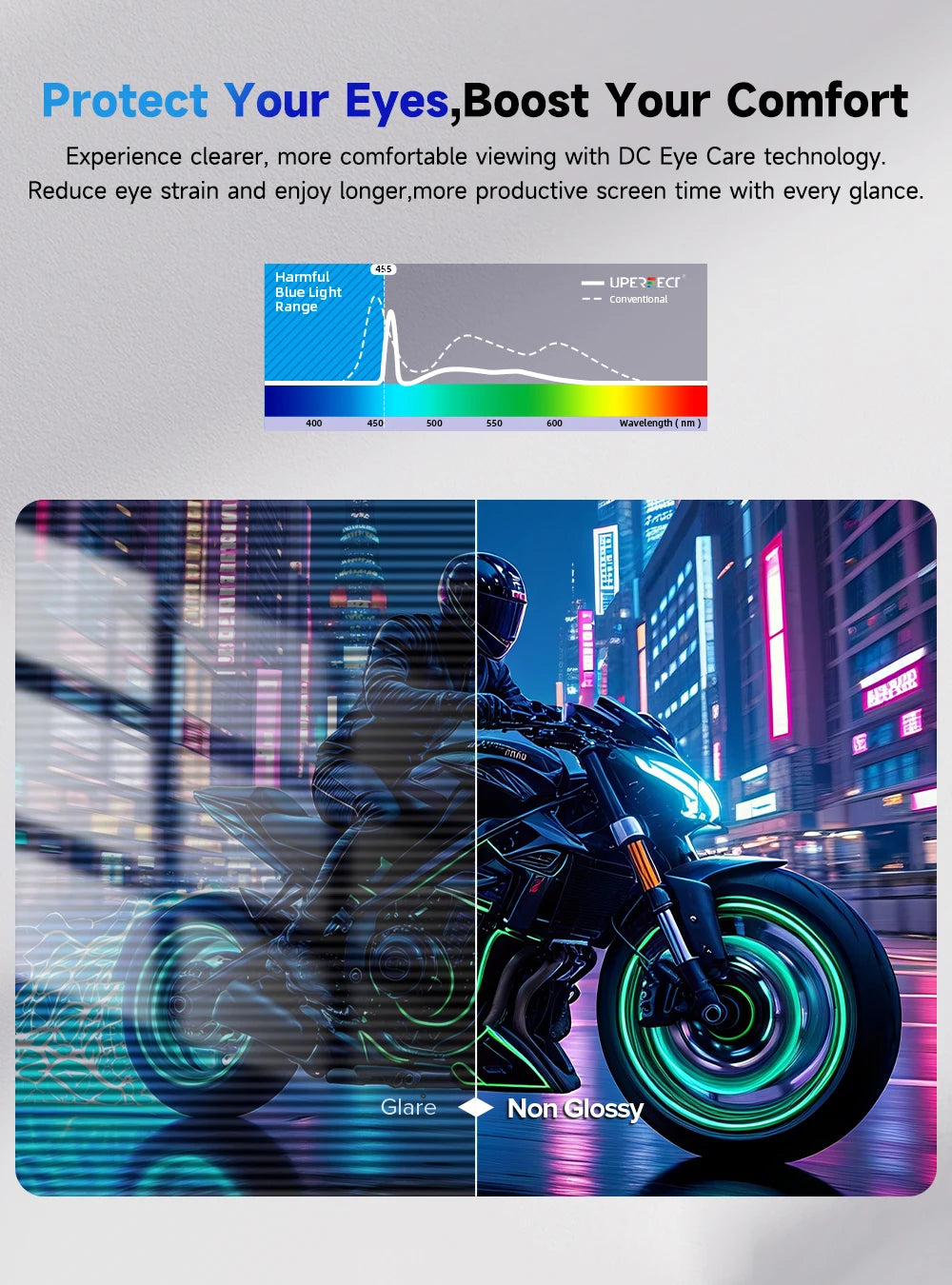 UPERFECT 23.8'' Portable Monitor 4K UHD 3840 * 2160 100% SRGB IPS Speakers USB-C HDMI Gaming Computer Display for Laptop Desktop