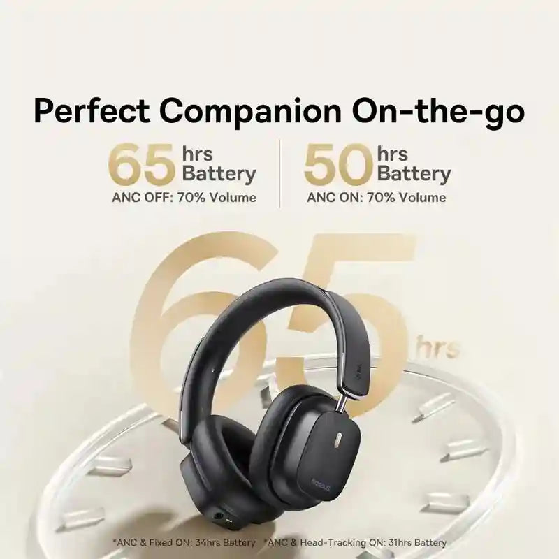 Wireless Headphones with Active Noise Cancellation & Spatial Audio - Black Tidesmit