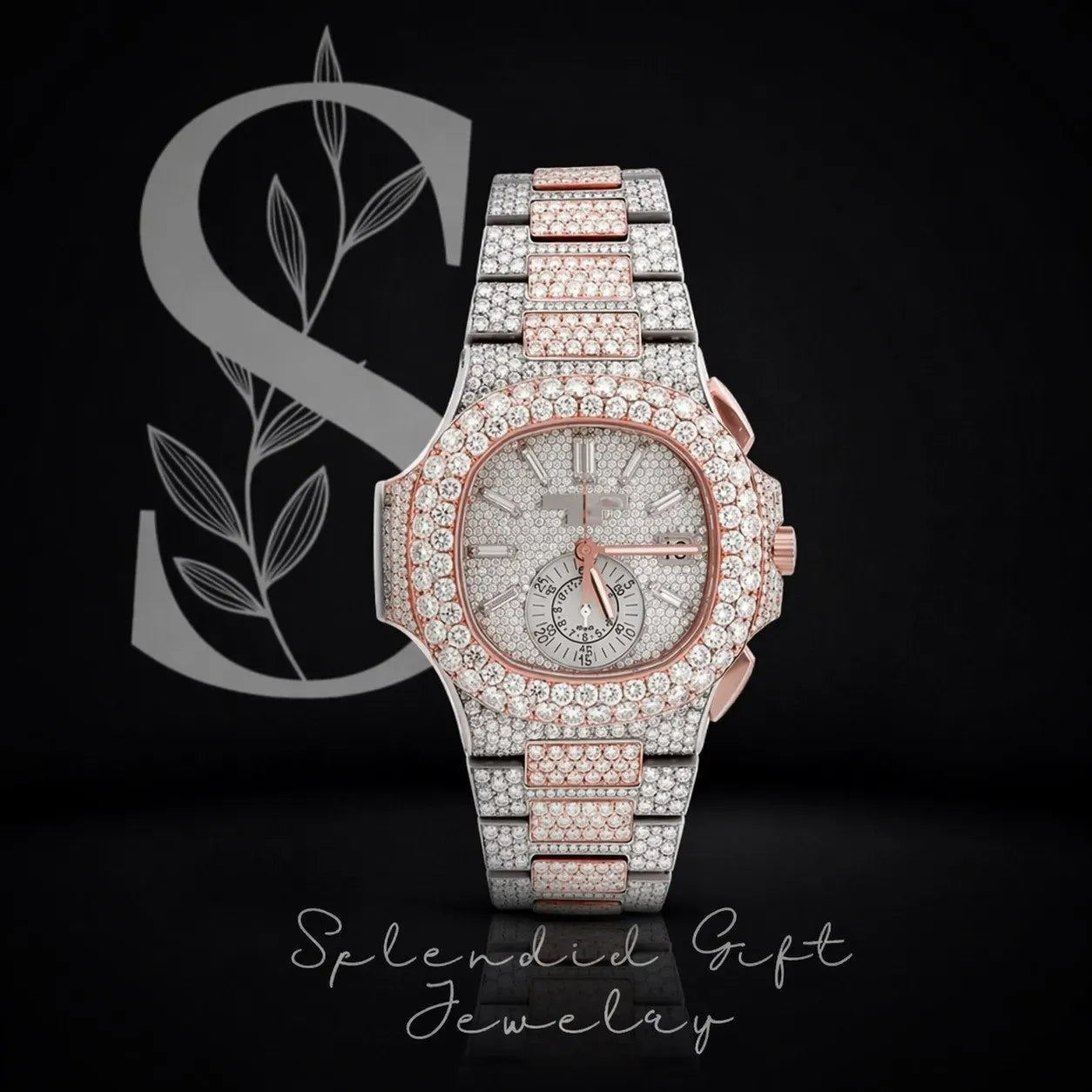 Wholesale Customized High Quality Iced Out Men's Mechanical Diver Watch Water Resistant with Moissanite & Diamond Tester