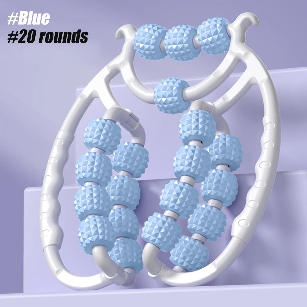Leg Massager Roller for Cellulite Reduction - 20 Wheel Green Tidesmit Back Massage Instrument Blue - 20 rounds Tidesmit