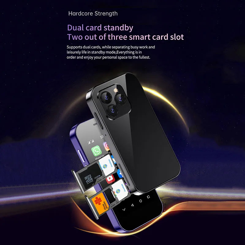 SOYES XS14 Pro 3.0in 4G Mini Smartphone Android 9.0 Dual Sim Face ID Dual Camera WIFI Bluetooth FM Hotspot GPS OTG Mobile Phone