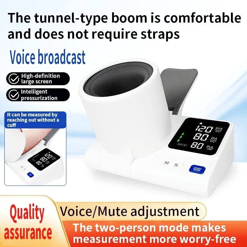 Upper Arm Electronic Blood Pressure Monitor, Household Medical Voice BP Monitor for the Elderly, Large Screen, Memory Function