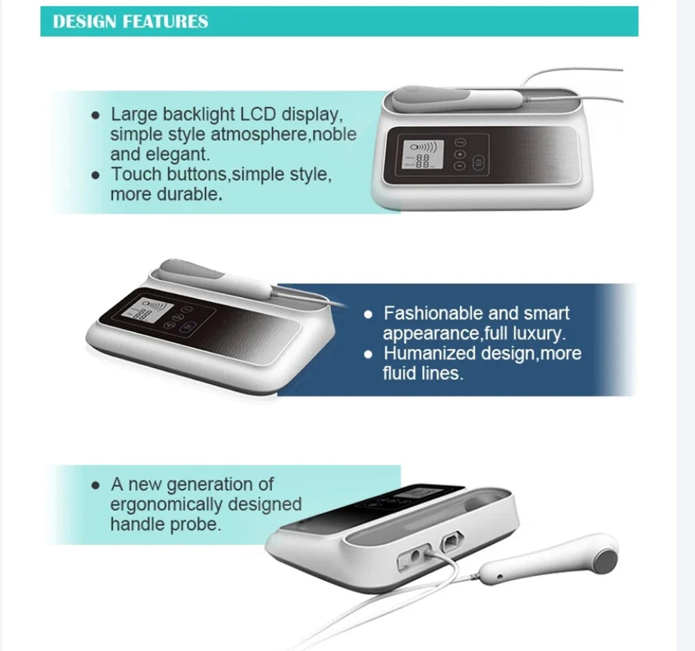 Ultrasonic Therapy Machine - 1MHz Portable Muscle Relief Device Body Shaping Massage Equipment Tidesmit