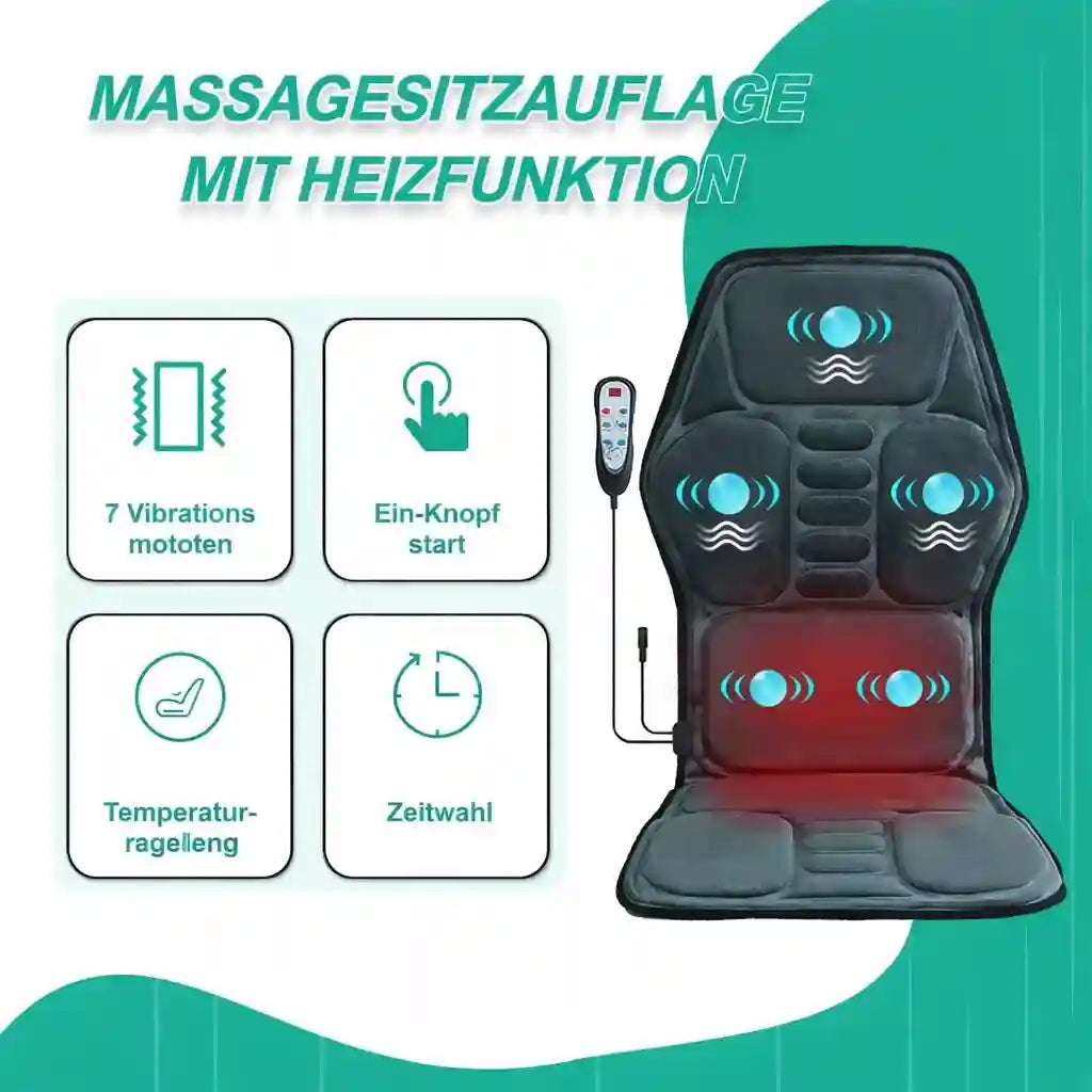 Massage Seat Cushion with Heat & Vibration - Electric Muscle Relief Massage Cushion Tidesmit