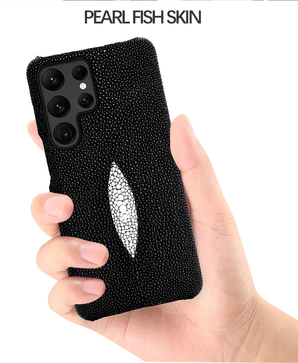 Stingray Leather Phone Case for Galaxy S24 S23 Ultra | Slim Drop Protection Tidesmit