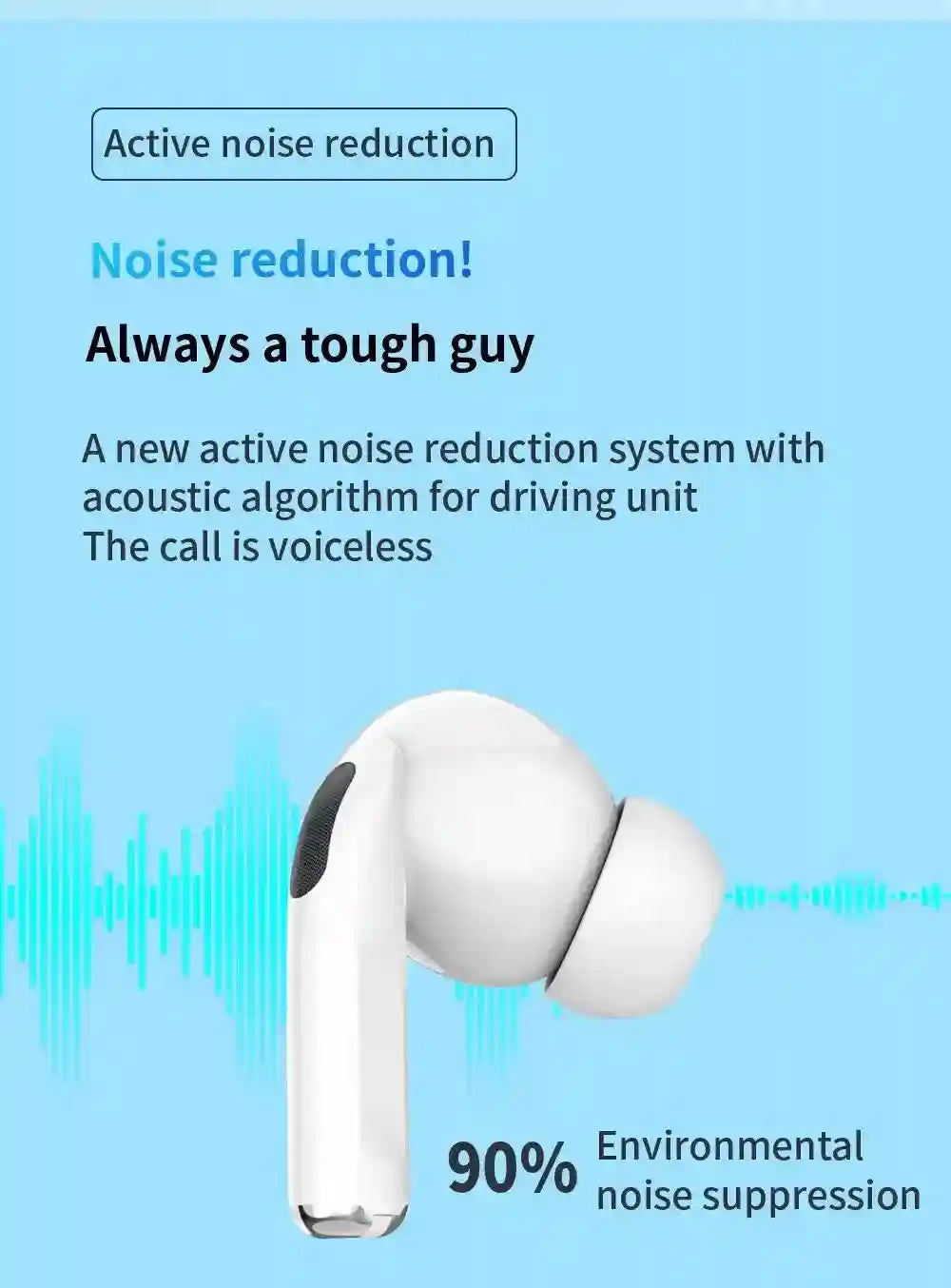 Tidesmit Wireless Bluetooth Earbuds with Active Noise Cancellation (ANC) Tidesmit