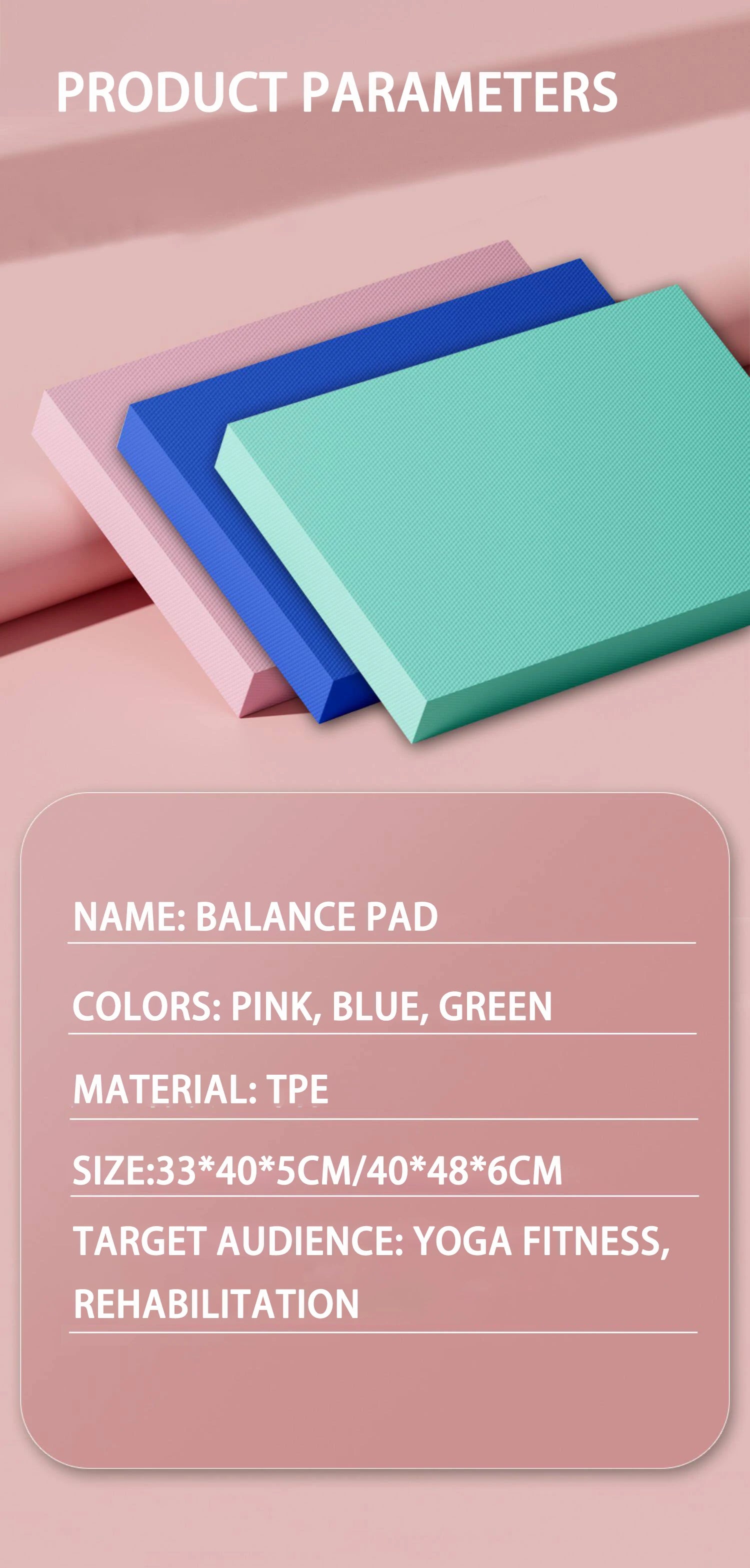 TPE Yoga Balance 6cm Mat Fitness Yoga Equipment Adult Plank Kneeling Mat Yoga Core Training Thickened Cushioned Exercise Mat