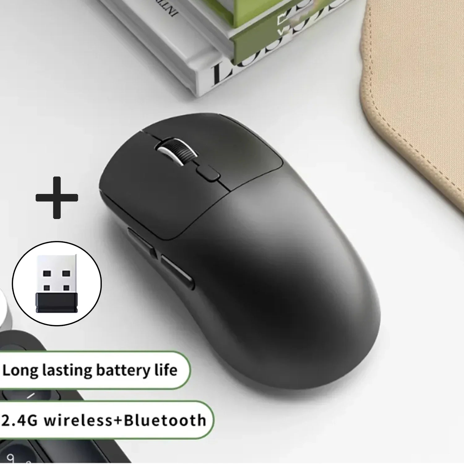 Wireless Mouse three-mode Silent Bluetooth Mice USB Rechargeable Ergonomic Portable Laptop Office Gaming Mouse